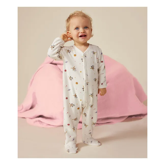 Pigiama in velluto Sleep Well Penguin | Bianco