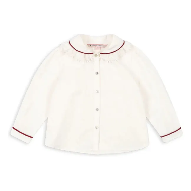 Camicia con collo in pizzo Ria | Ecru