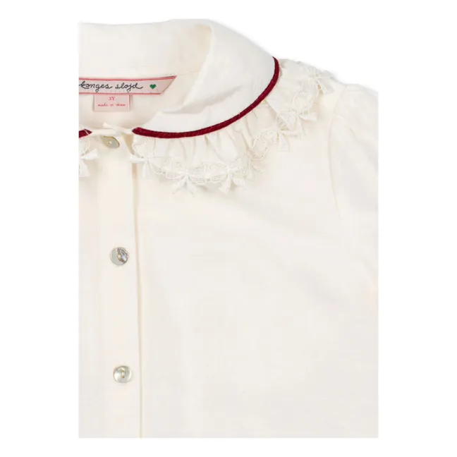 Camicia con collo in pizzo Ria | Ecru