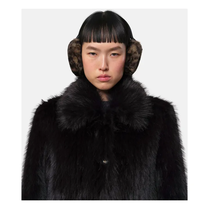 Cache-Oreilles Esme Léopard Fibres Recyclées | Marron- Image produit n°1