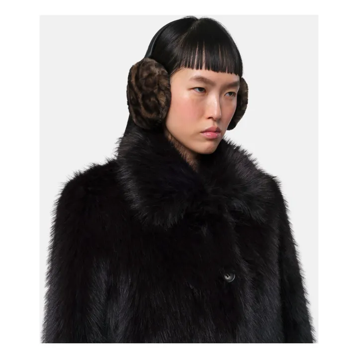 Cache-Oreilles Esme Léopard Fibres Recyclées | Marron- Image produit n°2