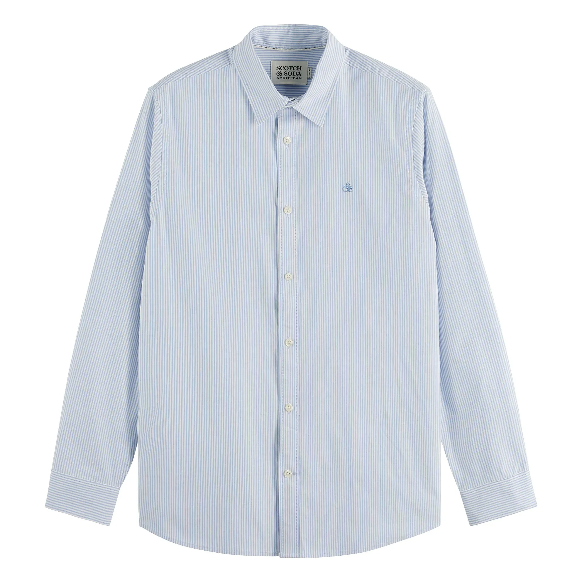 Scotch & Soda Blue Oxford Stripes Shirt