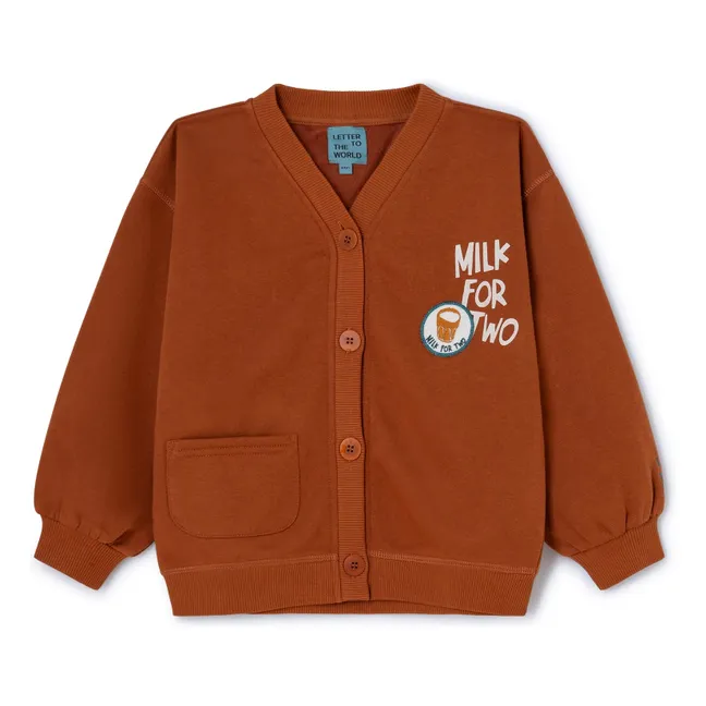 Enzo organic cotton cardigan | Camel