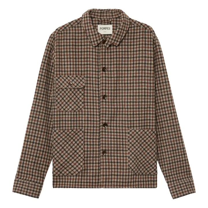 Veste Chore Check Laine | Beige- Image produit n°0