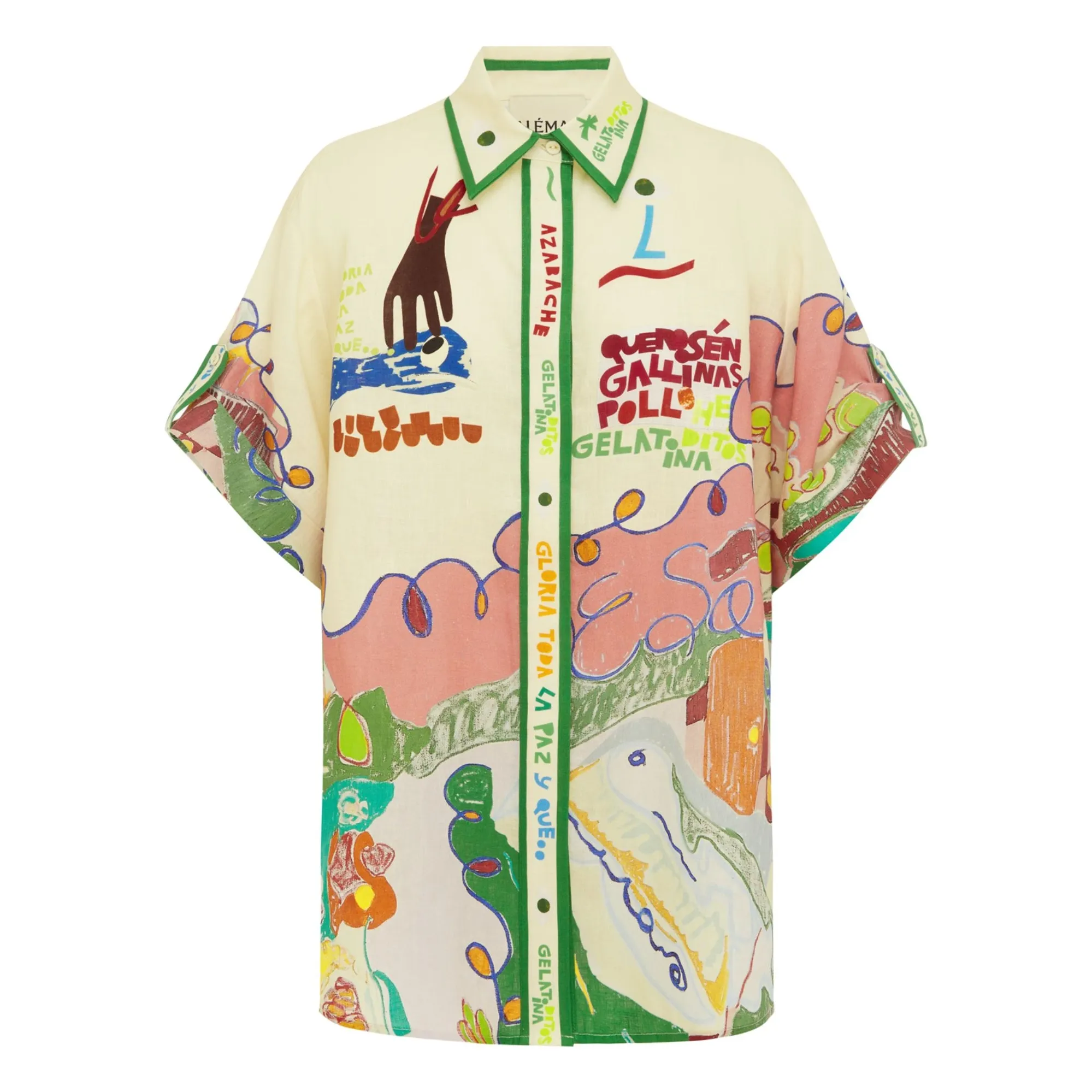 Alémais Green Nadia Linen Shirt