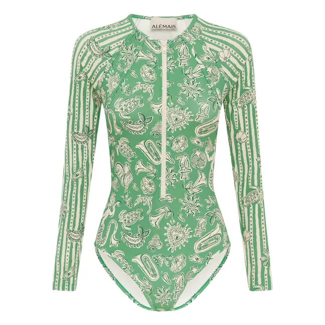 Lula Long Sleeve 1-Piece Jersey Recycled Fibers | Green