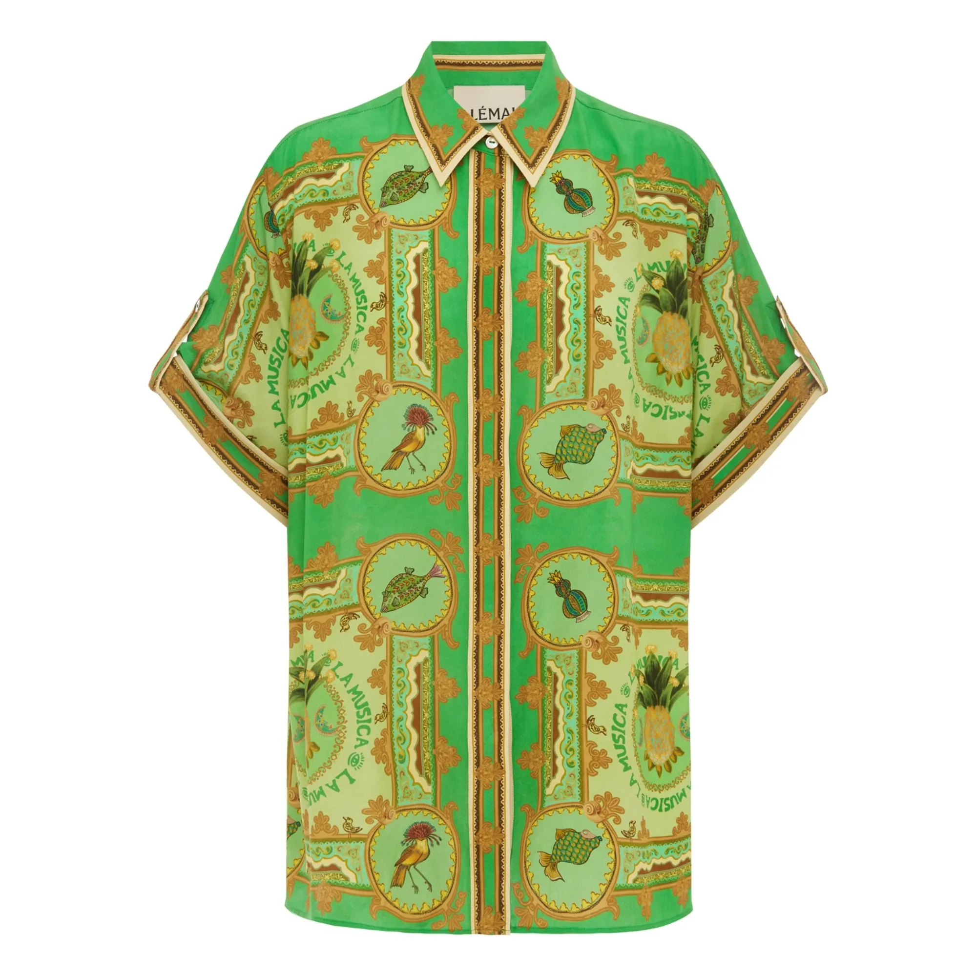 Alémais Green La Musica Silk Shirt