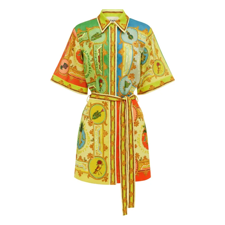 La Musica Linen Dress | Yellow- Product image n°0