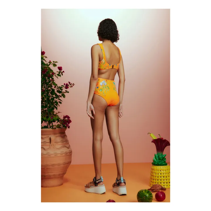 Haut de Maillot Flores Fibres Recyclées | Orange- Image produit n°1