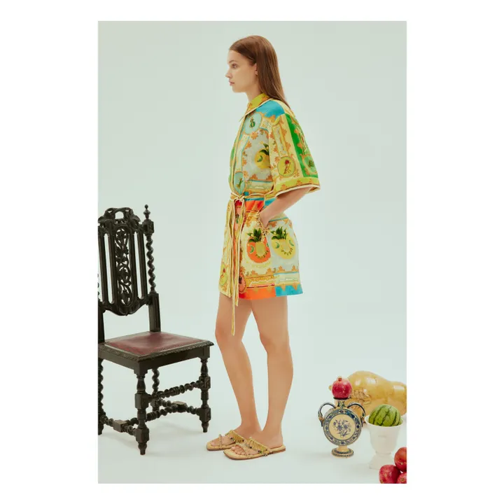 La Musica Linen Dress | Yellow- Product image n°3