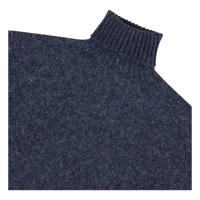 Jersey de cuello alto de lana Sylvester | Azul Marino