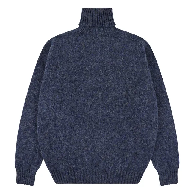 Jersey de cuello alto de lana Sylvester | Azul Marino