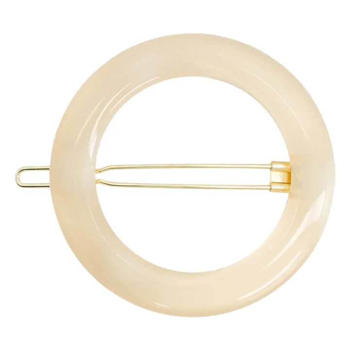 Opaline round hair clip | Ivory- Product image n°0