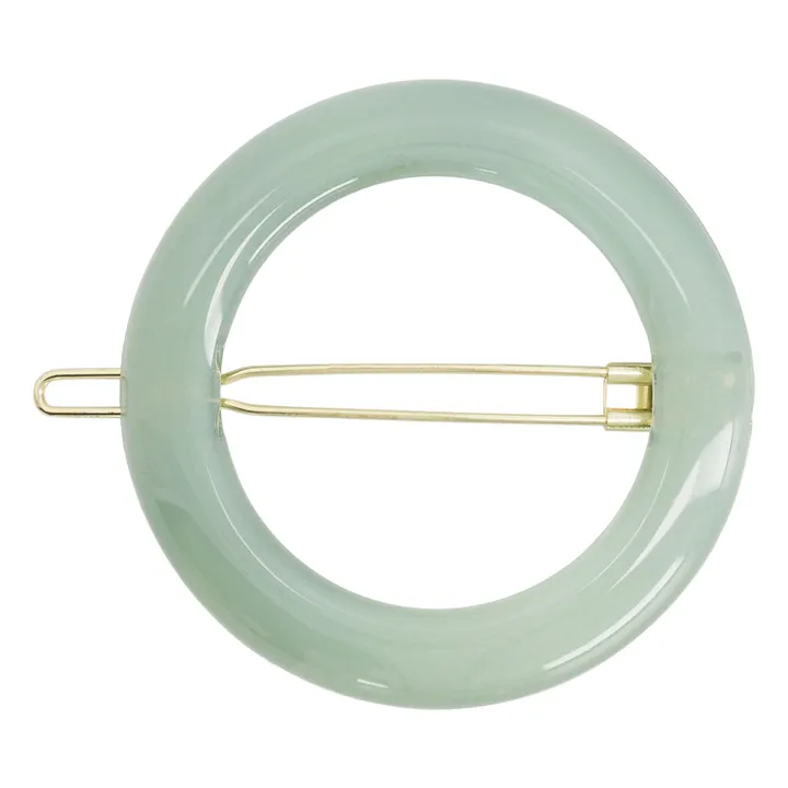 Fermaglio per capelli rotondo opalino | Verde acqua- Immagine del prodotto n°0