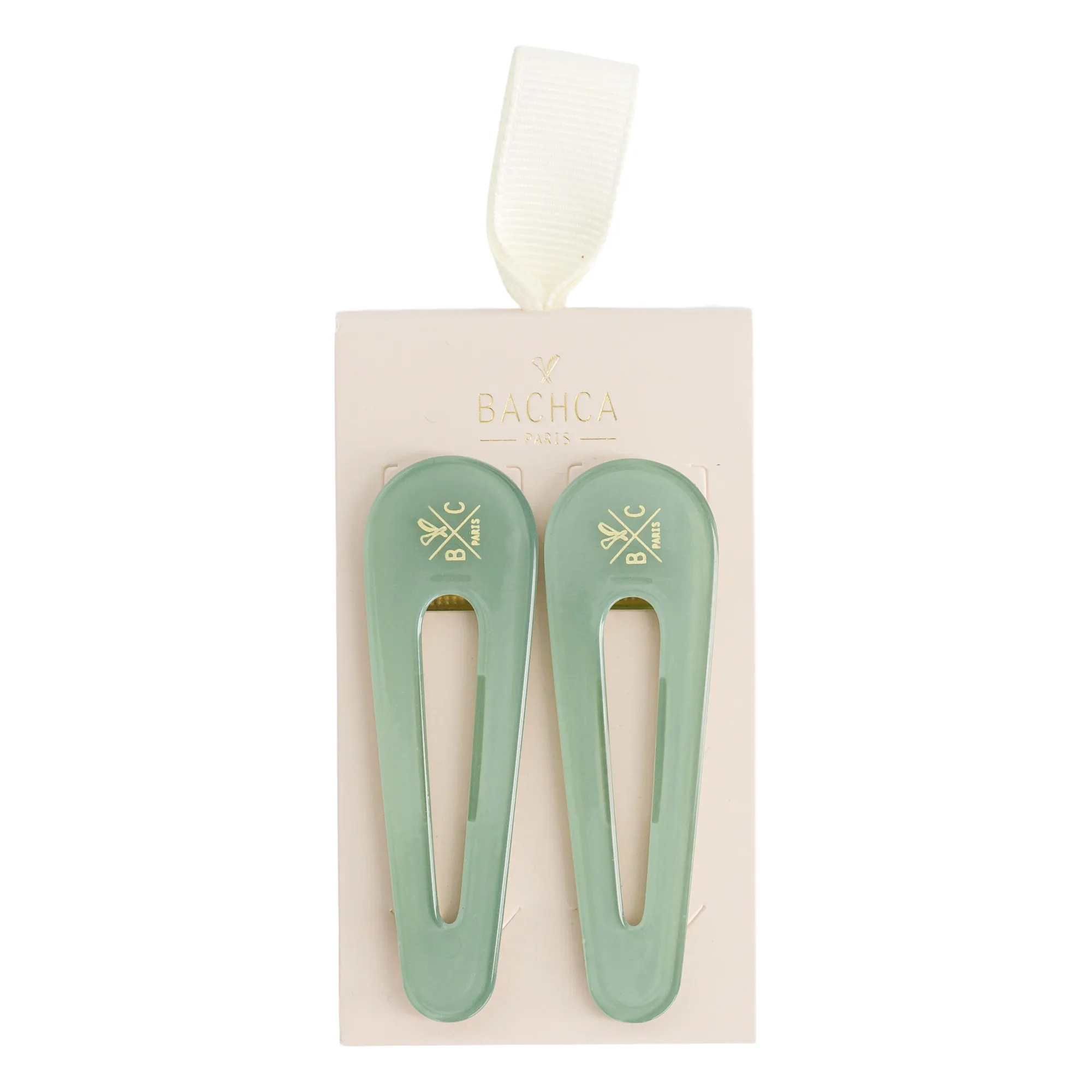 Opaline clips - Set of 2 | Green water- Product image n°0
