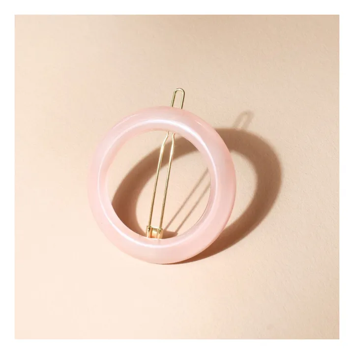 Barrette ronde Opaline | Rose- Image produit n°4