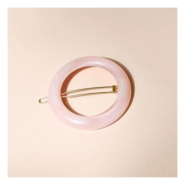 Barrette ronde Opaline | Rose- Image produit n°3