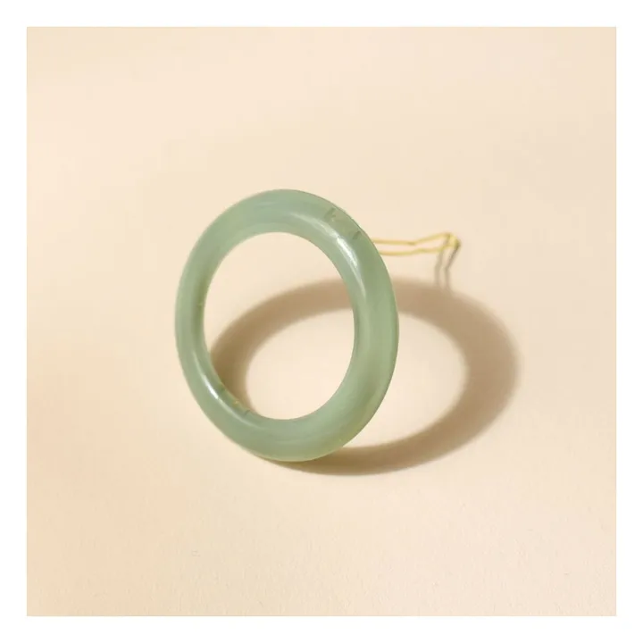 Fermaglio per capelli rotondo opalino | Verde acqua- Immagine del prodotto n°5