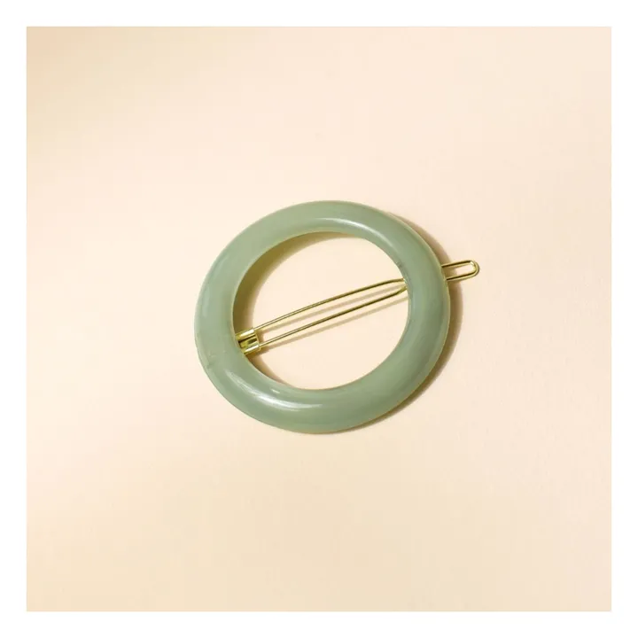Fermaglio per capelli rotondo opalino | Verde acqua- Immagine del prodotto n°4