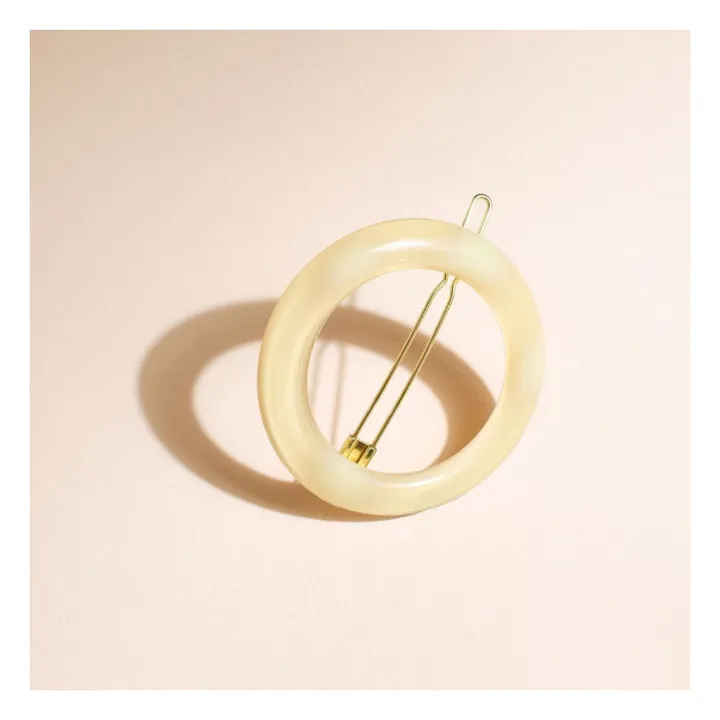 Opaline round hair clip | Ivory- Product image n°5