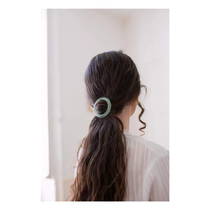 Fermaglio per capelli rotondo opalino | Verde acqua- Immagine del prodotto n°2