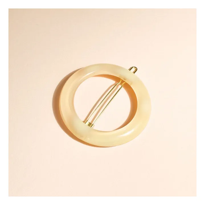 Opaline round hair clip | Ivory- Product image n°4
