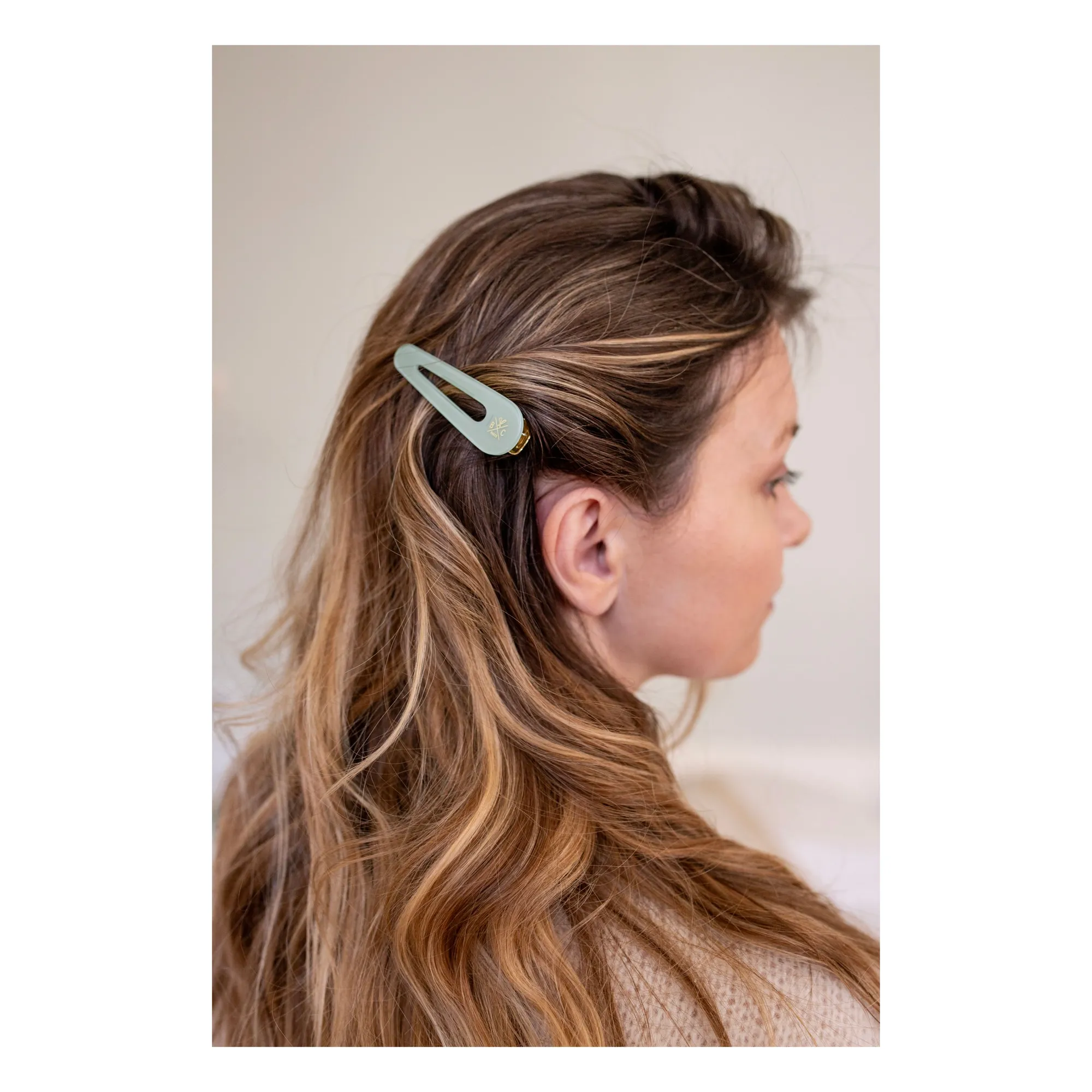 Opaline clips - Set of 2 | Green water- Product image n°2