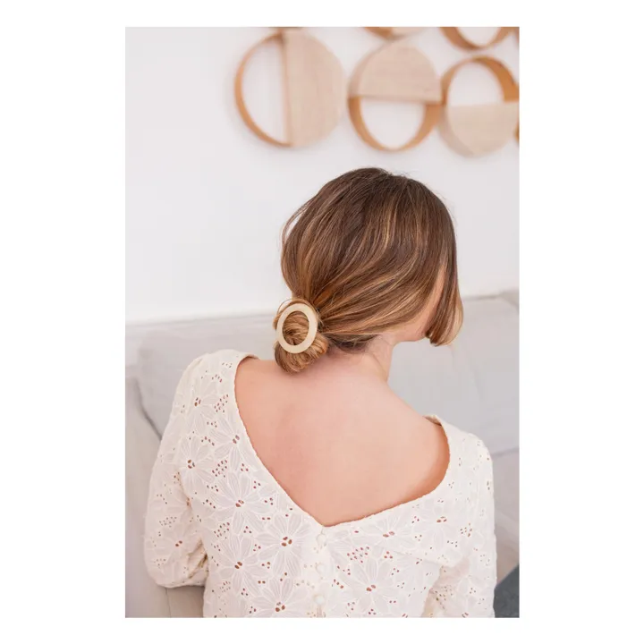 Opaline round hair clip | Ivory- Product image n°2