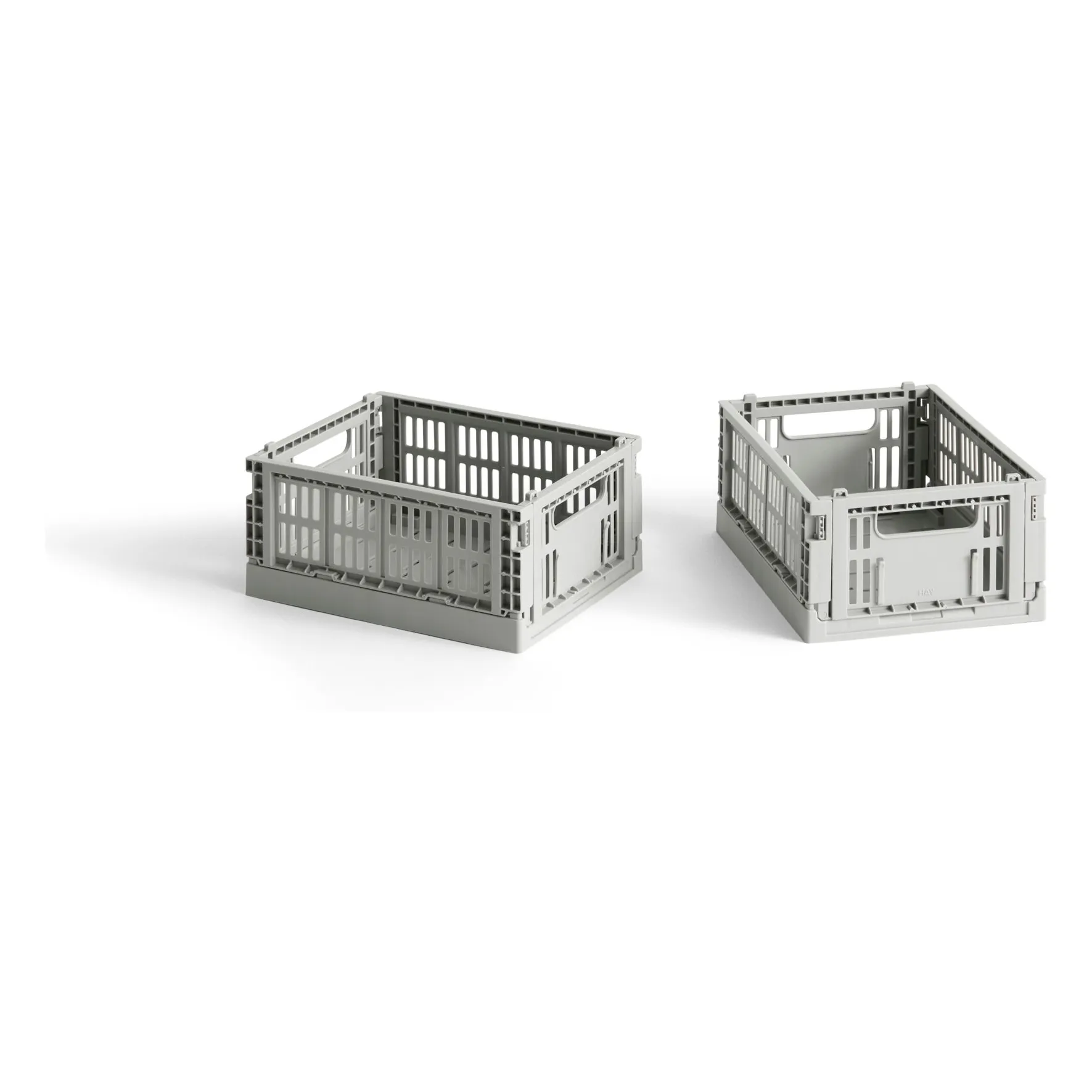 Hay Light Grey Foldable Crates - Set Of 2