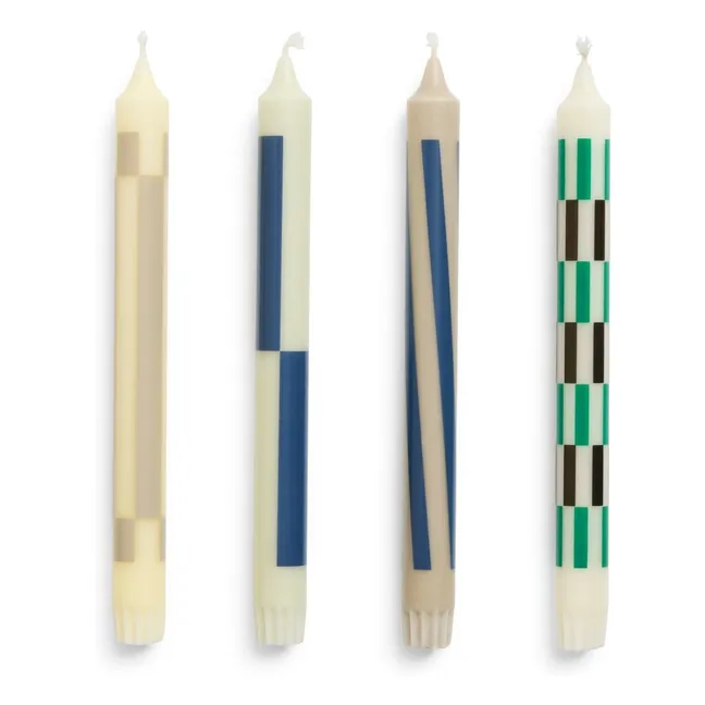 Pattern-Kerzen - 4er-Set | Cremefarben