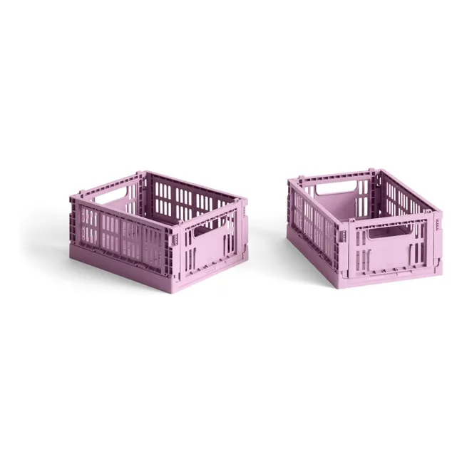 Foldable crates - Set of 2 | Dusty Pink