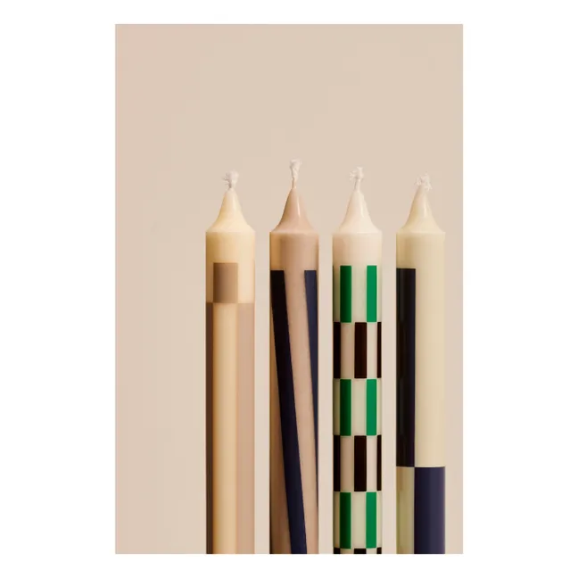 Pattern-Kerzen - 4er-Set | Cremefarben