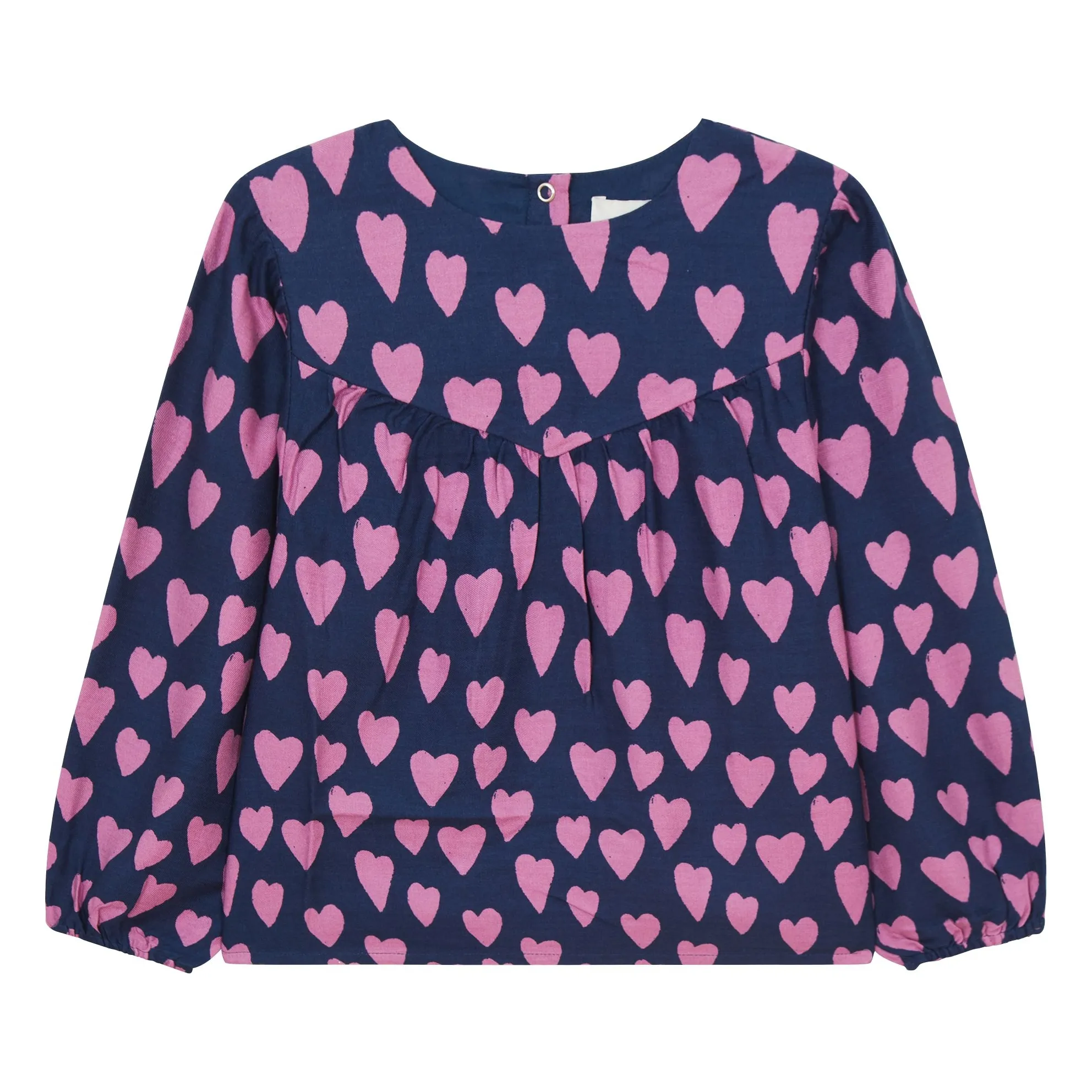 Hundred Pieces Indigo Blue Blouse Aop Heart Blue