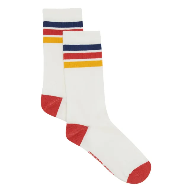 CALZINI BIANCHI A RIGHE CLASSICHE | Ecru