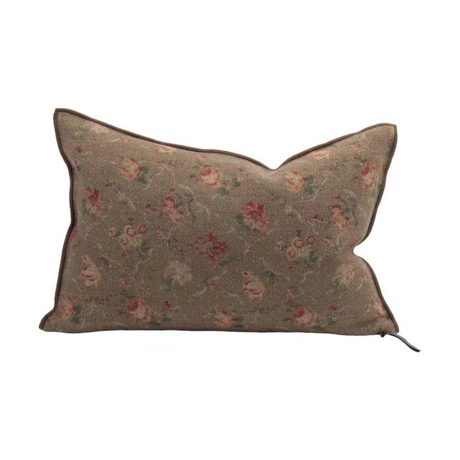 Vice Versa Kissen aus Leinen Jardin Secret | Blush