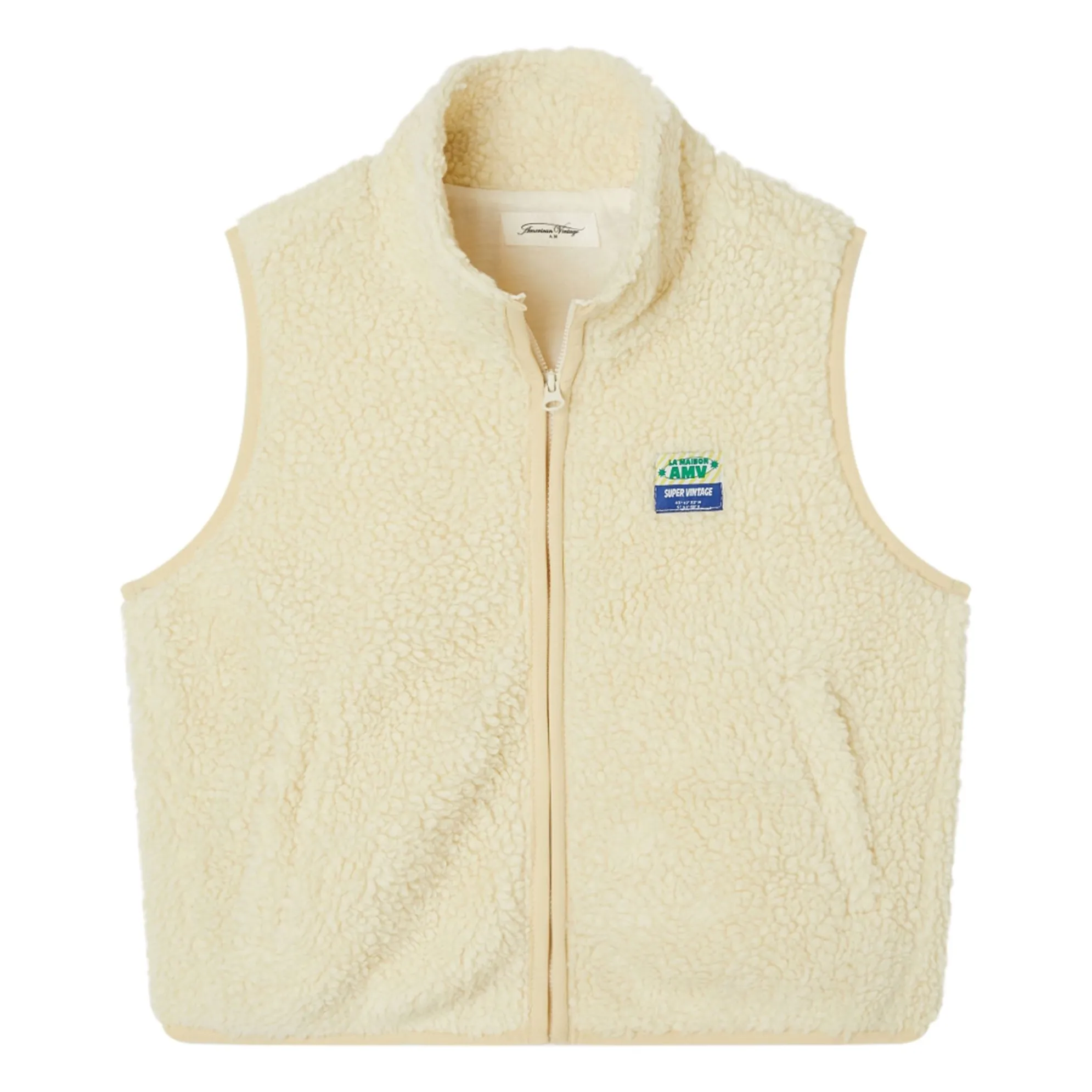 American Vintage Ecru Sherpa Hoktown Sleeveless Jacket