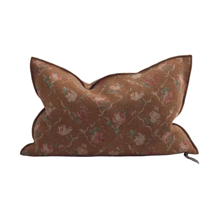 Coussin Vice Versa en lin Jardin Secret | Havane- Image produit n°0