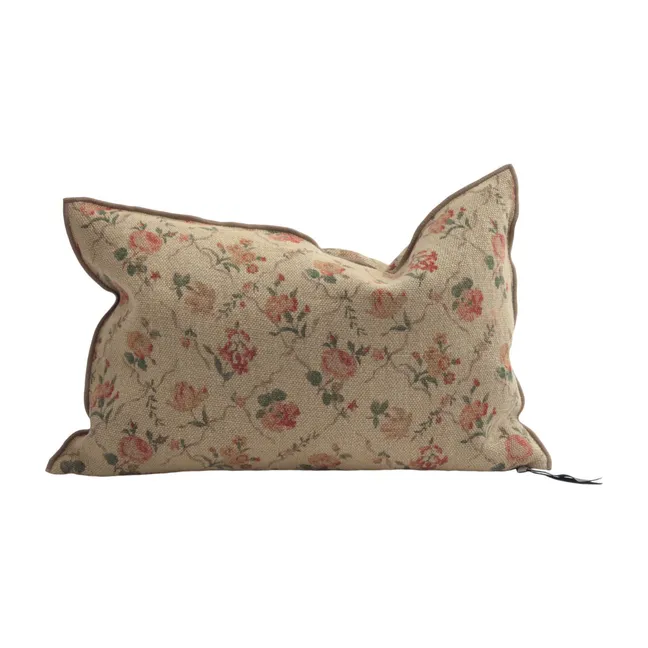 Cuscino Vice Versa in lino Jardin Secret | Crema
