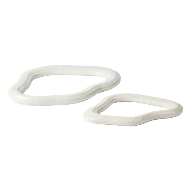 Nordic stoneware trivet - Set of 2 | White