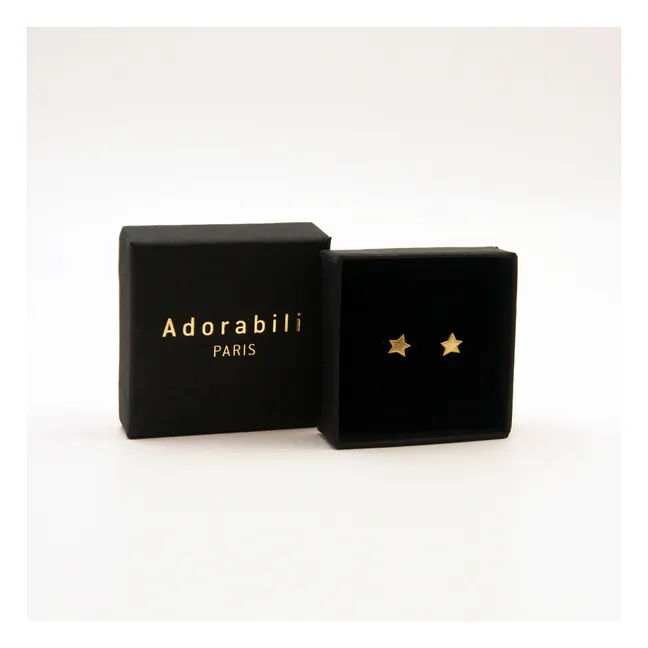 Boucles d'Oreilles Big Stars Denim | Doré