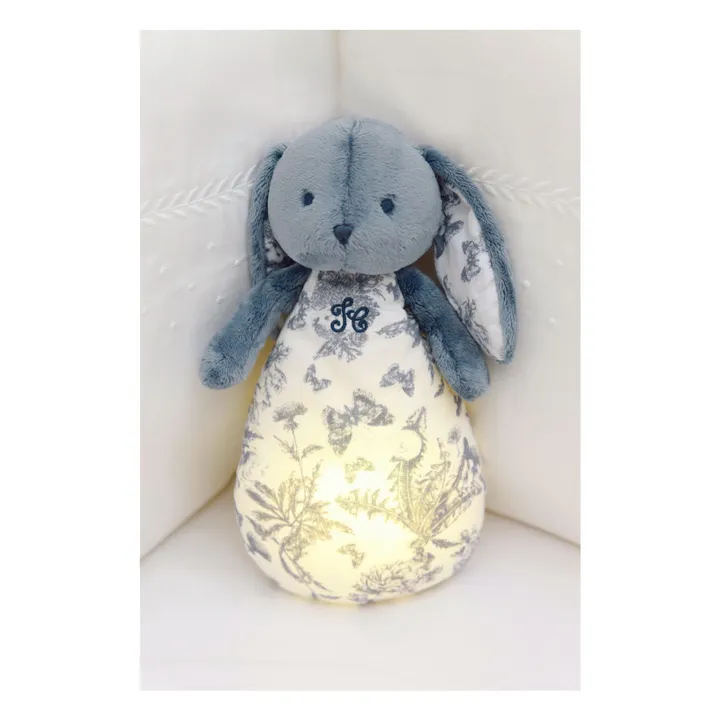 Peluche de noche del conejo Augustin Toile de Jouy | Azul- Imagen del producto n°0
