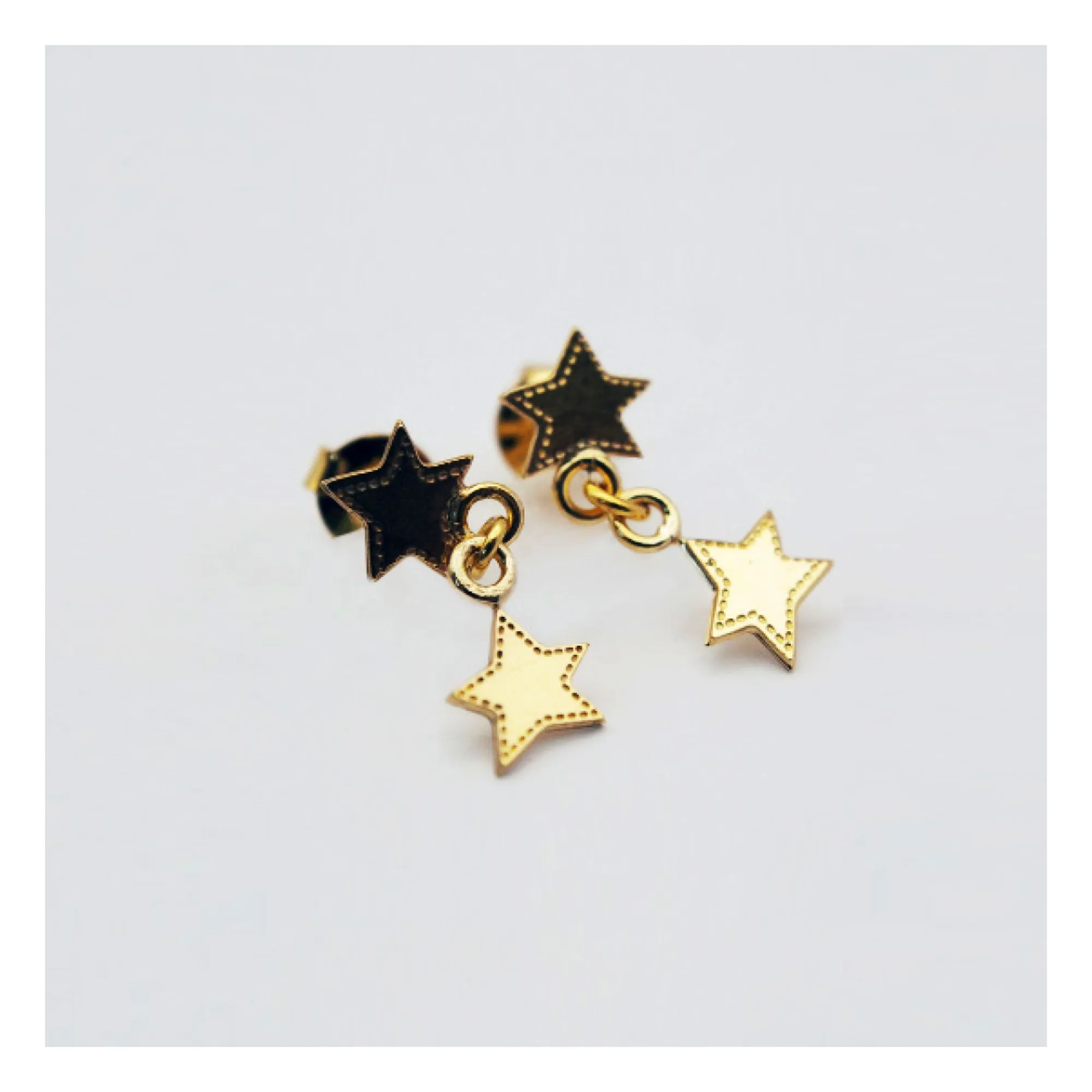 Adorabili Girls Gold Double Star Earrings