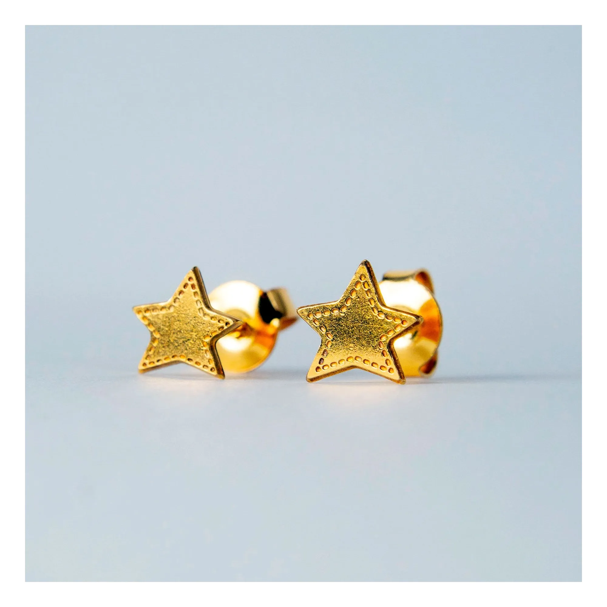 Adorabili Girls Gold Big Stars Denim Earrings