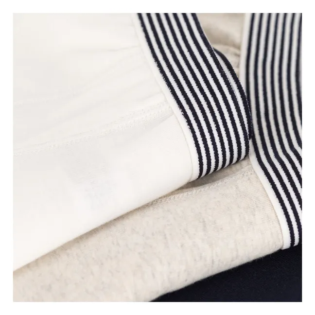 Set of 3 plain boxer shorts | Heather grey