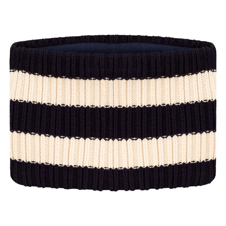 Fleece-gefütterter Snood mit Streifen | Navy- Produktbild Nr. 1