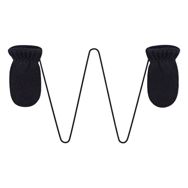 Manoplas de punto con forro polar para bebé | Azul Marino