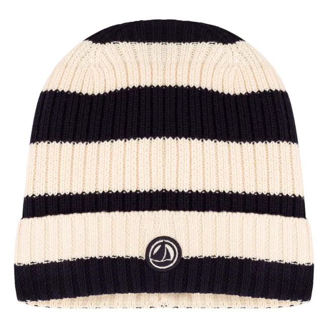 Gorro a rayas con forro polar | Azul Marino