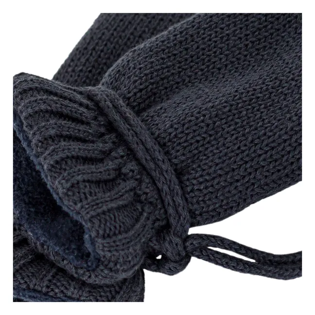 Manoplas de punto con forro polar para bebé | Azul Marino