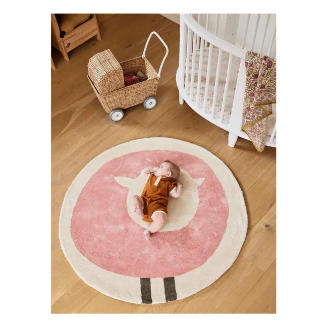 Tapis rond Mouton | Rose
