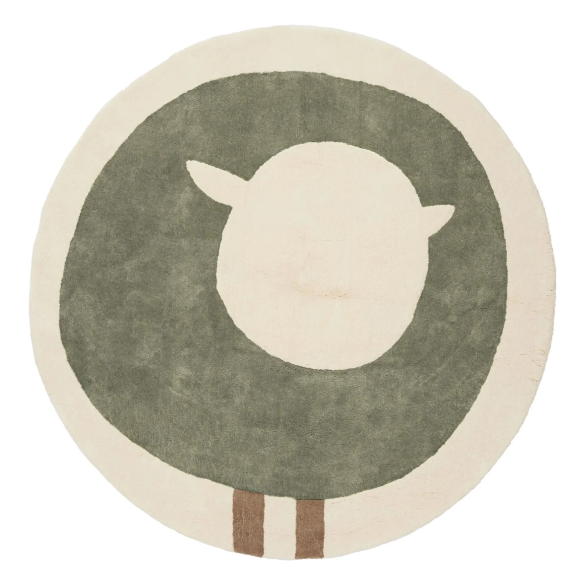 Placeholder vidéo du produit : Tapis rond Mouton | Vert kaki